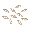 Brass Micro Pave Clear Cubic Zirconia Links Connectors ZIRC-F120-017G-3