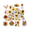 50Pcs Cartoon Sunflower Paper Sticker Label Set DIY-G066-03-1