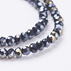 Faceted Rondelle Electroplate Glass Bead Strands X-EGLA-R048-2mm-02-3
