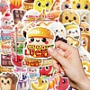 50Pcs Cartoon Food Paper Sticker LS-STIC-C012-11-3