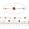 Natural Picasso Stone & 304 Stainless Steel Beads Link Chains CHS-K021-08A-10-3
