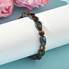 Round Natural Tiger Eye Stretch Bracelets X-BJEW-G072-14-5