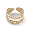 Ion Plating(IP) 304 Stainless Steel Cuff Rings RJEW-G285-82G-2