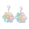 Flower Wire Wrapped Natural Selenite Beads Pendant Decoration HJEW-TA00222-1