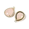Natural Rose Quartz Faceted Teardrop Pendants G-I382-01G-06-2