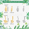24Pcs 4 Style 304 Stainless Steel Pendants STAS-DC0010-14-2