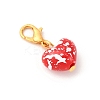 Spray Painted Opaque Acrylic Heart Pendant Decorations HJEW-JM04215-01-4