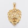 Lion Head 304 Stainless Steel Pendants STAS-O074-11-1