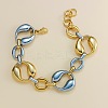 304 Stainless Steel Two Tone Chain Bracelets BJEW-P381-01A-A-1