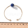 Brass Wire Wrapped Natural Lapis Lazuli Hexagon Point Cuff Bangles for Women BJEW-L719-01G-07-5