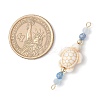4Pcs 4 Colors Summer Beach Dyed Synthetic Turquoise Connector Charms PALLOY-JF03746-03-2
