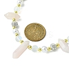 Natural Rose Quartz Bullet & Synthetic Moonstone Beaded Necklaces NJEW-JN04406-04-3