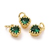 Brass Micro Pave Mixed Color Cubic Zirconia Pendants ZIRC-D120-02G-02-1