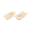 Brass Micro Pave Clear Cubic Zirconia Pendants KK-G432-18G-3