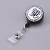 Stethoscope Pattern Glass Retractable Badge Reel AJEW-F041-02G-1
