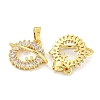Planet Rack Plating Brass Clear Cubic Zirconia Pendants KK-M291-09G-2