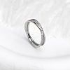 304 Stainless Steel Micro Pave Clear Cubic Zirconia Finger Rings for Women FS-WG1B662-07-1