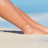 1Pc Feather Stainless Steel Link Chain Double Chain Anklets for Women AJEW-LP0007-82G-1