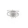 Tarnish Resistant 201 Stainless Steel Open Cuff Finger Ring Cabochon Settings STAS-S119-160P-1