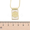 Brass Pave Shell Rectangle Saint Benedict Medal Cross Pendants Necklaces for Women LS-NJEW-Z053-01G-02-5