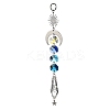 Wire Wrapped Bullet Glas Pendant Decoration HJEW-JM03122-02-4