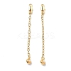 Brass Enamel ABS Imtation Pearl End with Chain KK-B129-27G-01-1