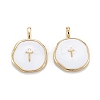 Brass Enamel Pendants LS-KK-A155-09G-1