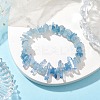Natural Aquamarine Chips Beaded Stretch Bracelets BJEW-TA00494-01-2