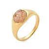 Round Natural Quartz Crystal Chips Finger Rings RJEW-D303-03G-01-2