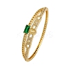 Rack Plating Brass Micro Pave Cubic Zirconia Hinged Bangles BJEW-H624-07A-G-4