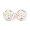 Brass Micro Pave Clear Cubic Zirconia Beads KK-S389-27S-1