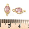 Brass Pave Cubic Zirconia Oval Connector Charms KK-P348-07G-4