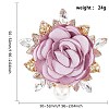 Cloth Rose with Crystal Rhinestone Brooch Pin JEWB-WH0028-13LG-2