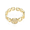Clear Cubic Zirconia Ring Wrap Open Cuff Ring RJEW-N030-17-1