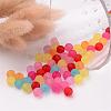 8mm Mixed Transparent Round Frosted Acrylic Ball Bead X-FACR-R021-8mm-M-3
