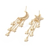 Clear Cubic Zirconia Moon & Star Asymmetrical Earrings EJEW-L261-001G-2