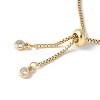 Brass Clear Cubic Zirconia Round Ball Slider Bracelet Making KK-F892-33G-3