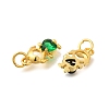 Rack Plating Brass Micro Pave Cubic Zirconia Charms KK-I716-25G-2