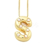 Brass & Plastic Pearl Letter Pendant Box Chain Necklaces for Women NJEW-U017-01G-19-1