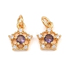 Brass Micro Pave Cubic Zirconia Charms CU-CBAA6E8-05G-06-1