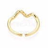 Brass Micro Pave Cubic Zirconia Cuff Rings for Women KK-T071-66G-3