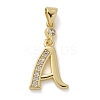 26Pcs Brass Micro Pave Cubic Zirconia Pendants KK-M319-02G-2
