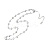 Simple Alloy Heart Link Chain Necklaces for Women NJEW-K384-05P-3