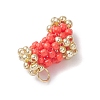 Christmas Handmade Glass Seed Beaded Christmas Stocking Charms PALLOY-MZ01069-02-4