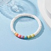 Polymer Clay Heishi Surfer Stretch Bracelet BJEW-JB09642-4