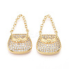 Brass Micro Pave Cubic Zirconia Pendants KK-T070-52G-1