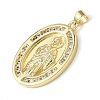 Brass Micro Pave Cubic Zirconia Pendants KK-Q068-33B-G-2
