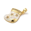 Christmas Brass Micro Pave Cubic Zirconia Pendants KK-H468-02B-01G-2