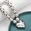 2Pcs 2 Styles Alloy Heart Pendant Necklaces Set NJEW-P319-02P-4