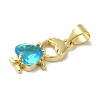 Rack Plating Brass Glass Pendants KK-P272-18-G-3